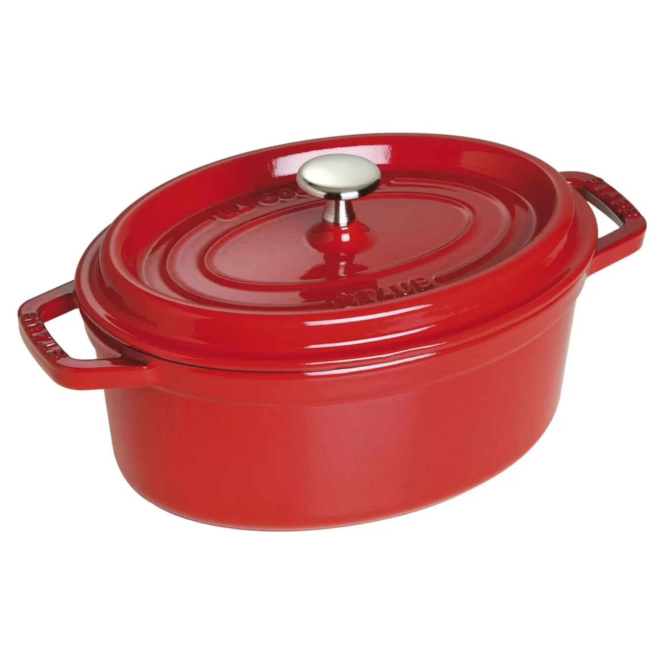 STAUB Cocotte 23 Cm, Oval,, Gusseisen Kirsch-Rot New