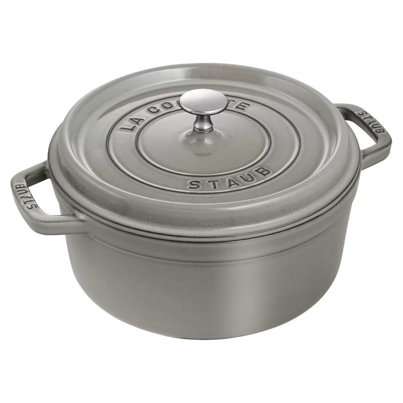 STAUB Cocotte 24 Cm, Rund,, Gusseisen Graphit-Grau New