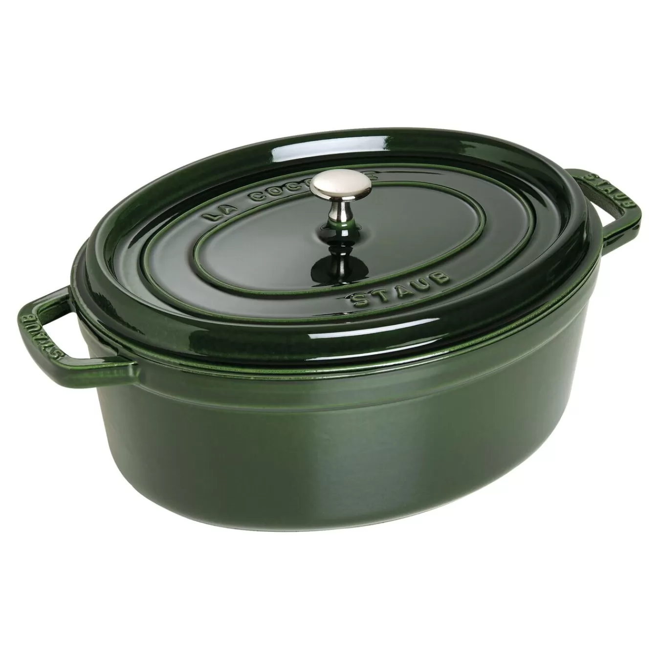 STAUB Cocotte 31 Cm, Oval,, Gusseisen Basilikum-Grun Clearance