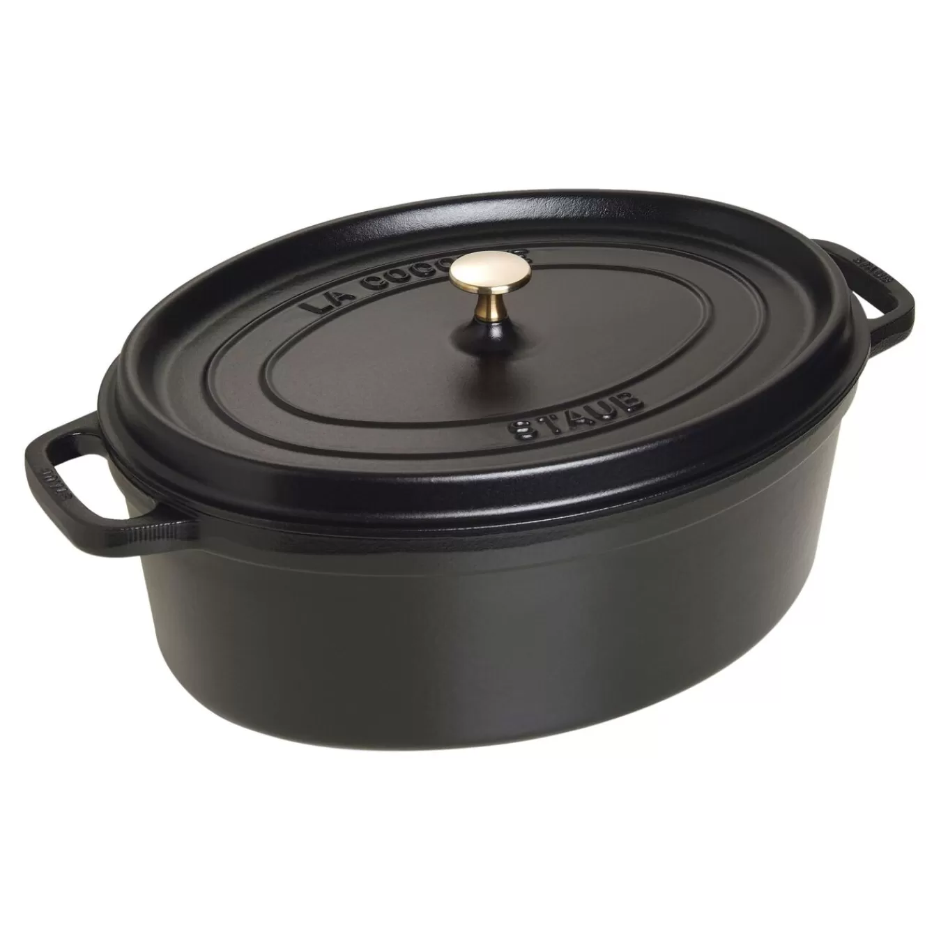 STAUB Cocotte 37 Cm, Oval,, Gusseisen Schwarz Hot