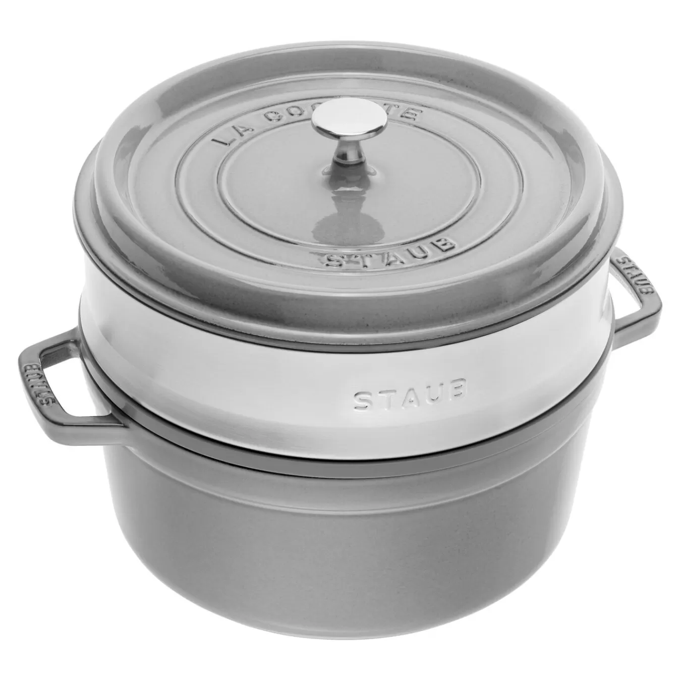 STAUB Cocotte Mit Dampfeinsatz 26 Cm, Rund,, Gusseisen Graphit-Grau Best Sale