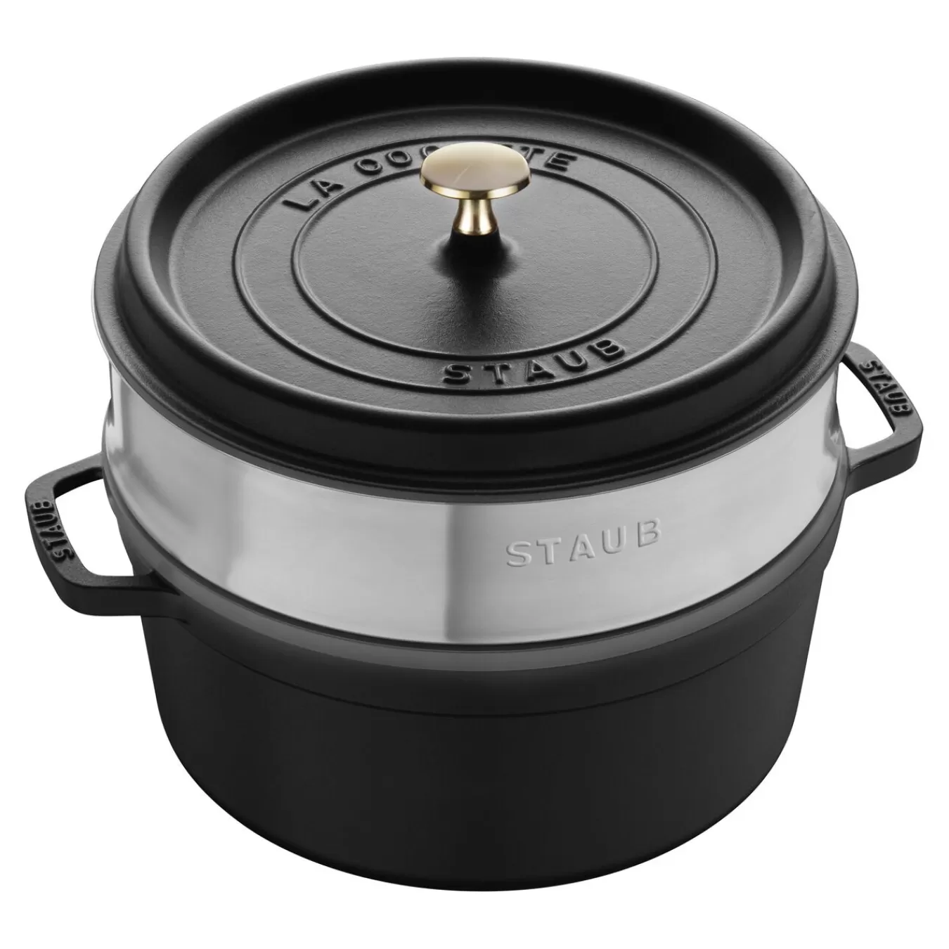 STAUB Cocotte Mit Dampfeinsatz 26 Cm, Rund,, Gusseisen Schwarz Clearance