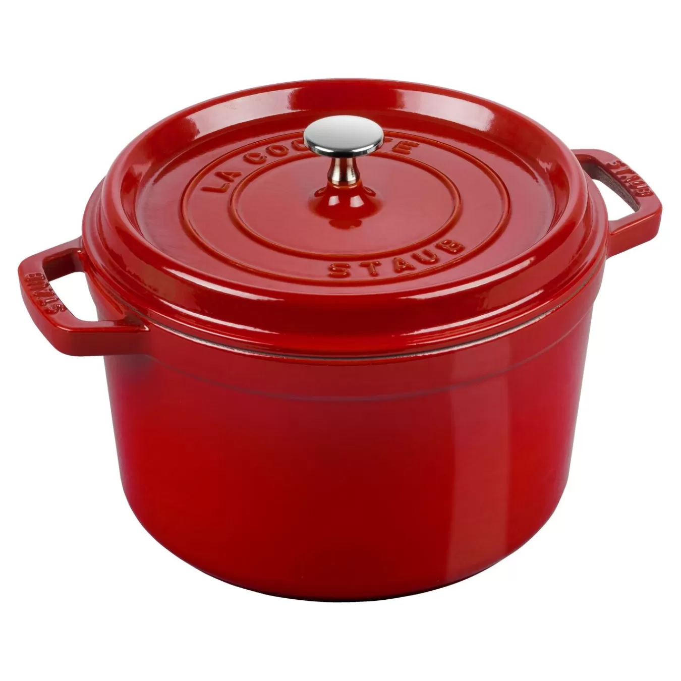 STAUB Cocotte Tief 24 Cm, Rund,, Gusseisen Kirsch-Rot Sale