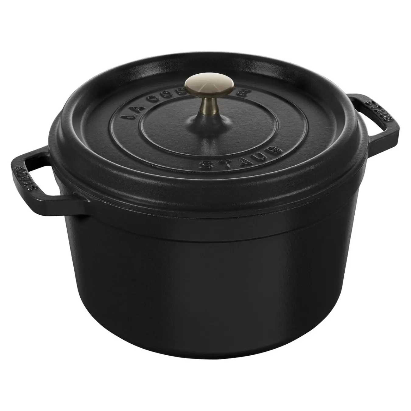 STAUB Cocotte Tief 24 Cm, Rund,, Gusseisen Schwarz Fashion