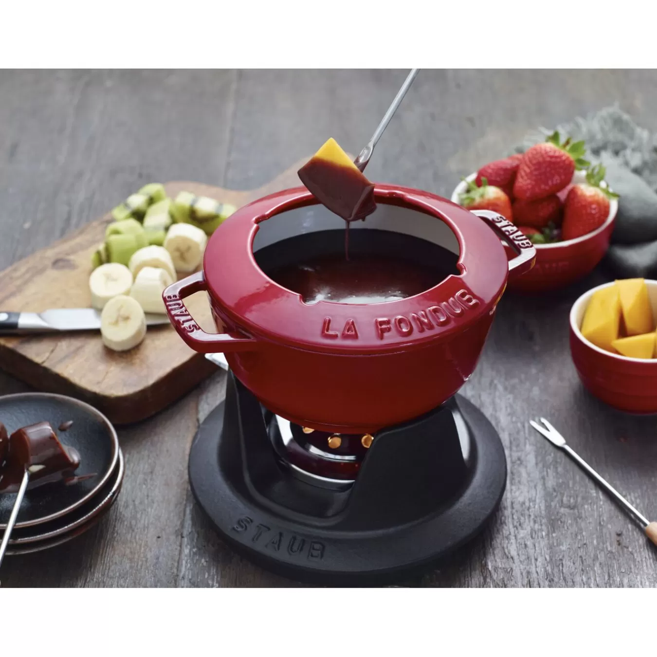 STAUB Fondue Set 16 Cm, Kirsch-Rot Flash Sale