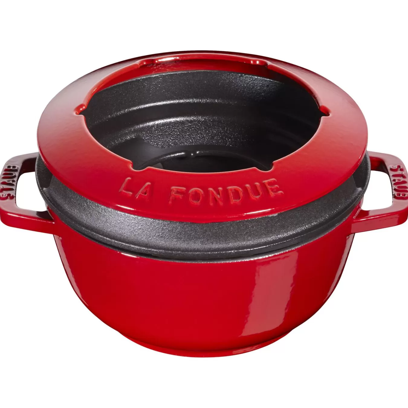 STAUB Fondue Set, 18Cm, Kirschrot Innen Cremefarben 18 Cm, Kirsch-Rot Online