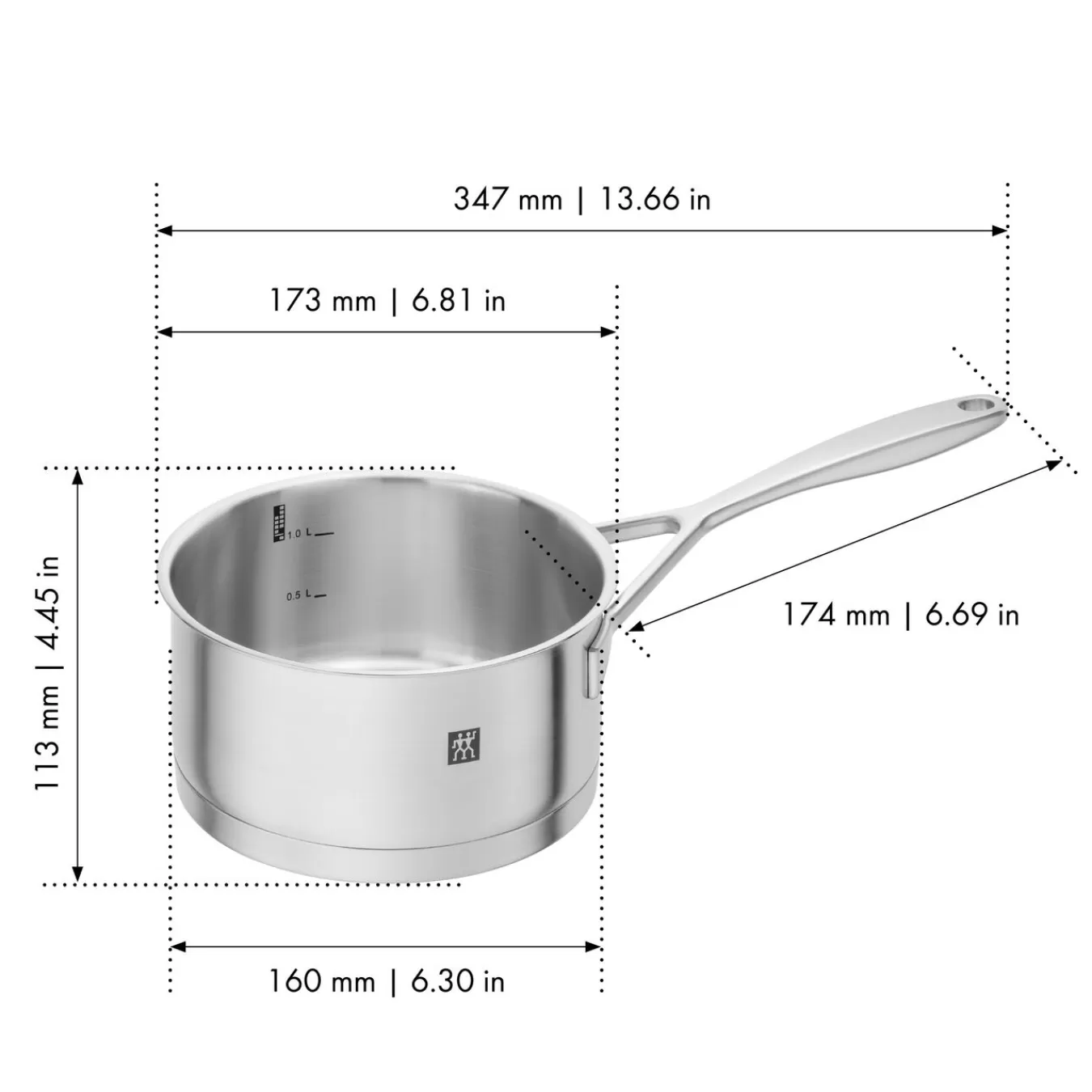 ZWILLING Stieltopf 16 Cm, 18/10 Edelstahl, Silber Fashion