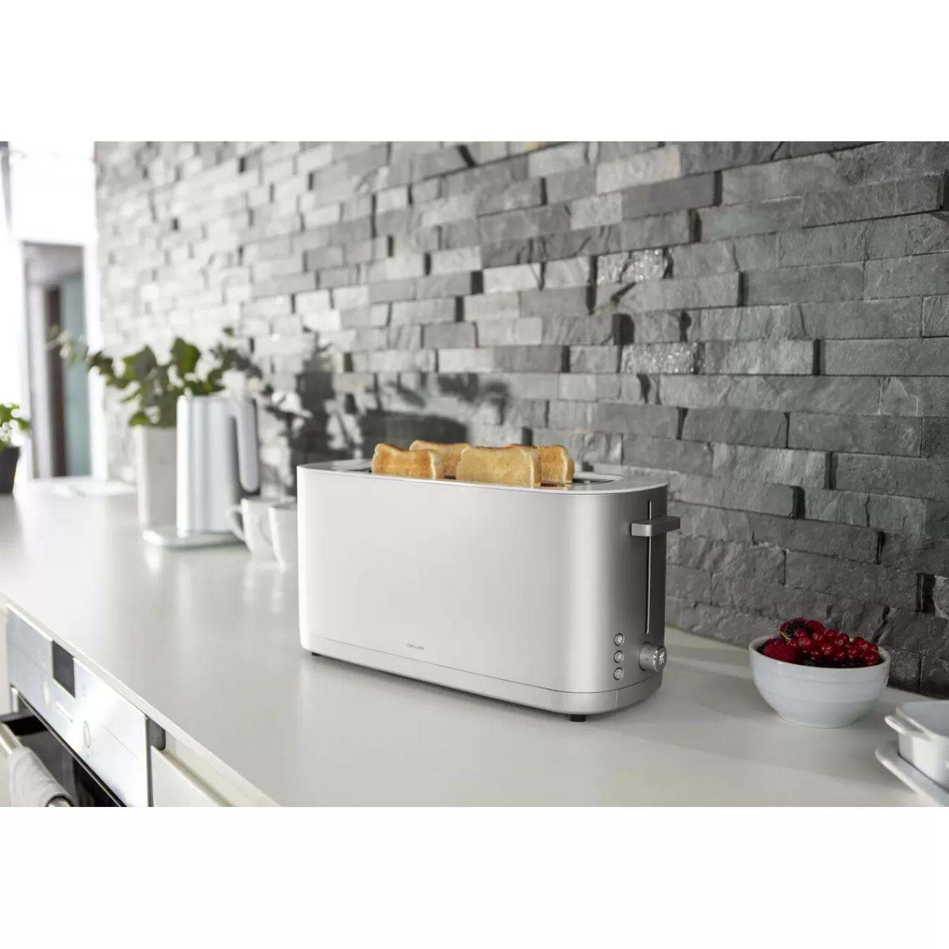 ZWILLING Toaster Mit Brotchenaufsatz, 2 Schlitze Lang, Silber Fashion