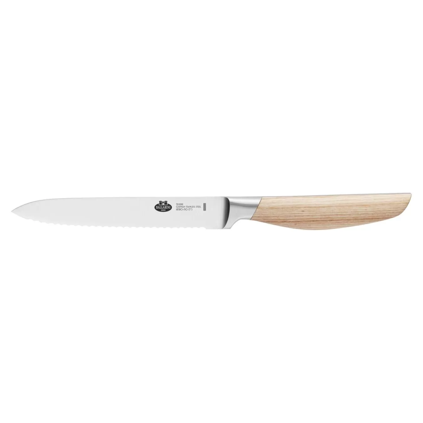 BALLARINI Universalmesser 13 Cm, Wellenschliff Natur Fashion