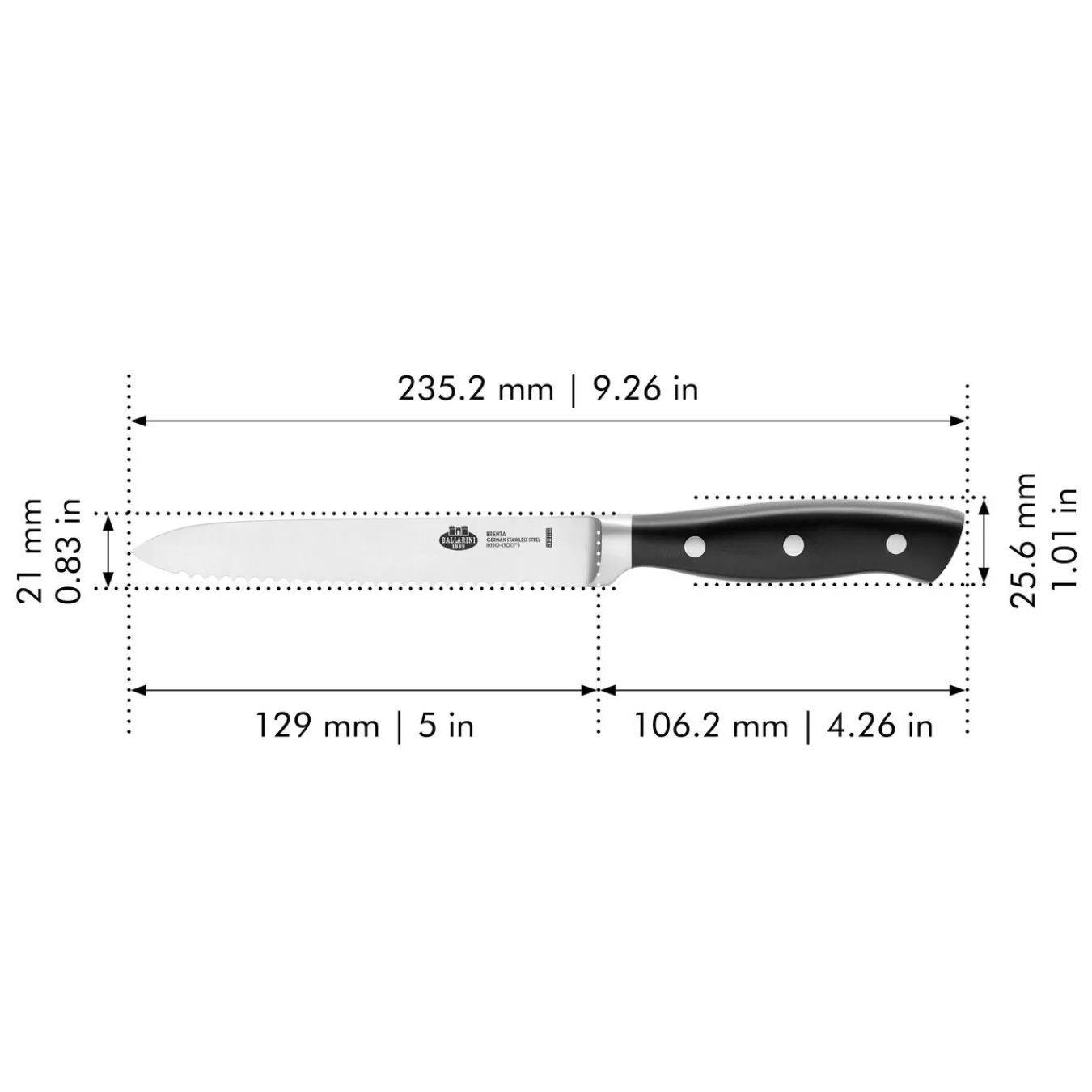 BALLARINI Universalmesser 13 Cm, Wellenschliff No-Color Cheap