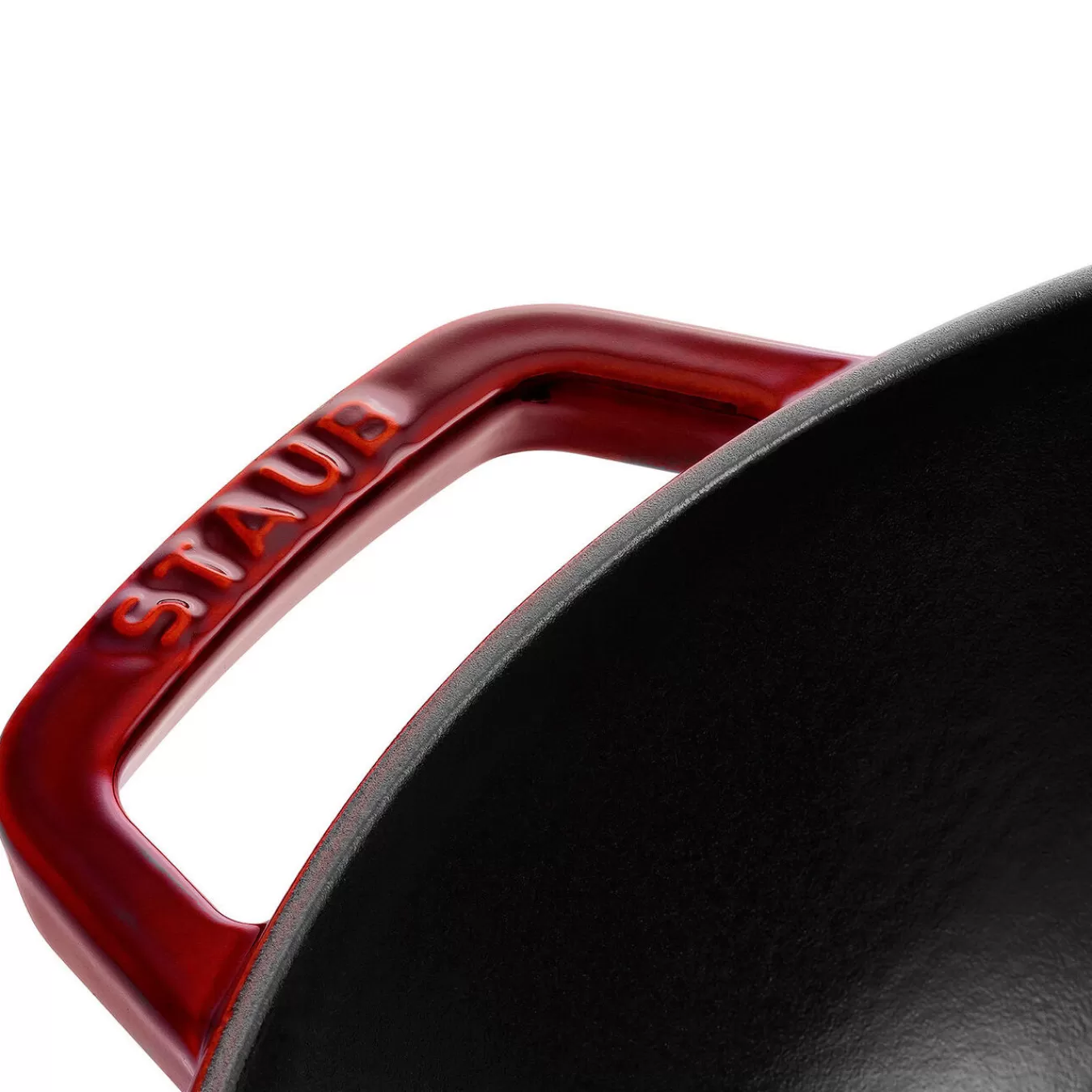 STAUB Wok Mit Glasdeckel 30 Cm, Gusseisen Grenadine-Rot Sale