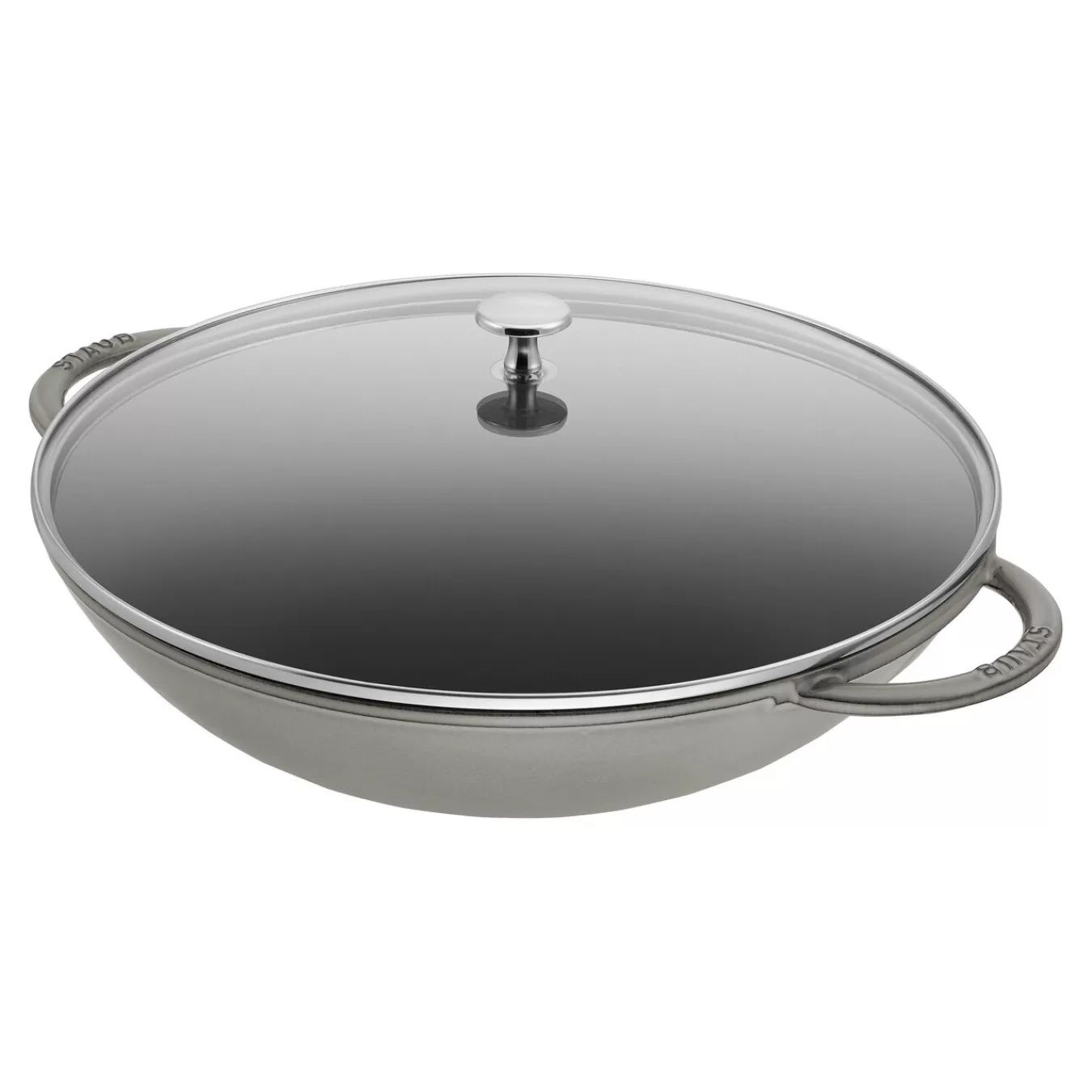 STAUB Wok Mit Glasdeckel 37 Cm, Gusseisen Graphit-Grau Discount