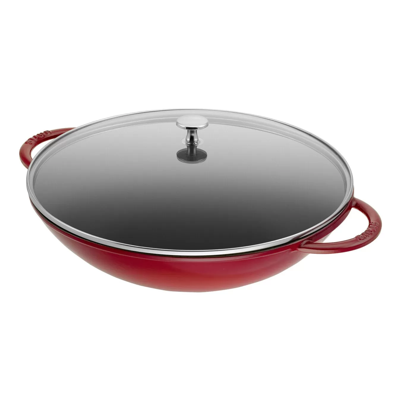 STAUB Wok Mit Glasdeckel 37 Cm, Gusseisen Kirsch-Rot Online